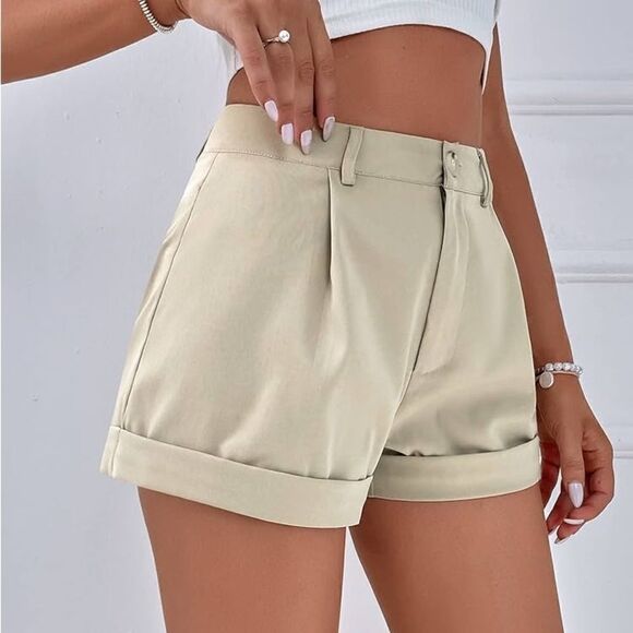 NWT ON XL Cream Stretch Pull On High Waisted Cuffed Sho… - Picture 6 of 11